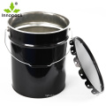 5gallon black metal bucket with lid and handle